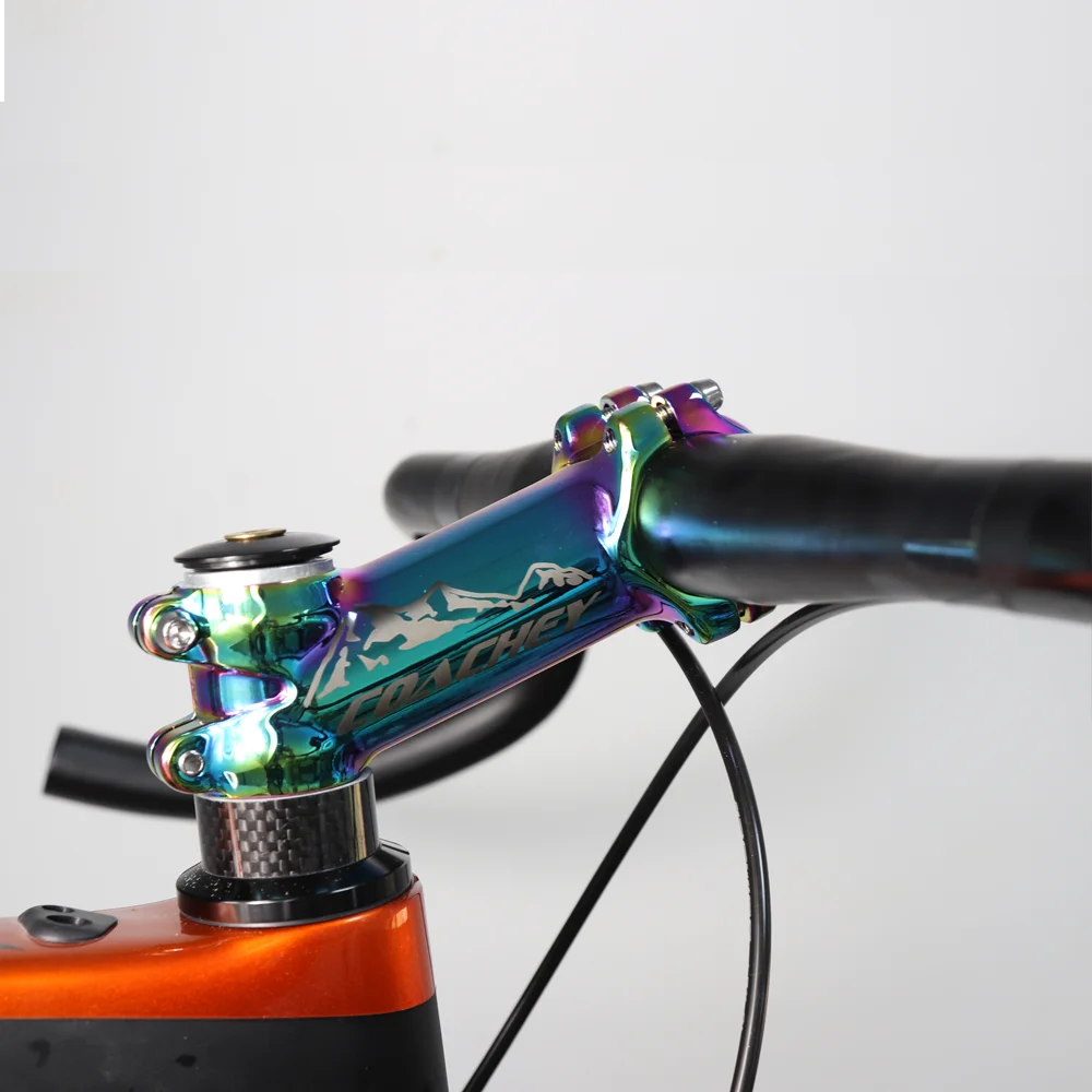 KOCEVLO MTB Colorful Stem Alloy Mountain Road Bike Stem 6/17 Degree 31.8mm Road Bike Handlebar Stem 60/70/80/90mm Rainbow Stem