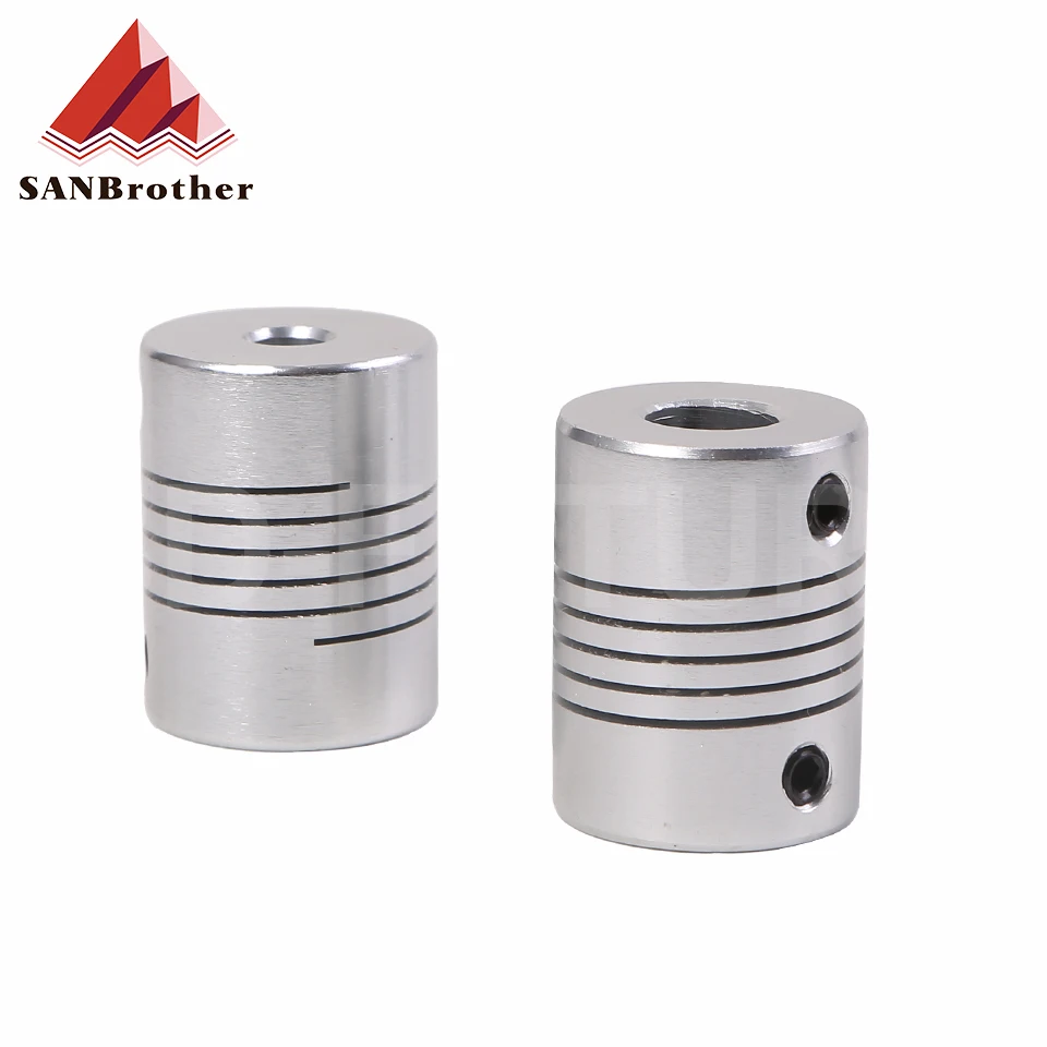 D19L25 5x8mm Aluminium CNC Motor Jaw Shaft Coupler 5mm To 8mm Flexible Coupling OD 19x25mm Dropshipping 3/4/5/6/6.35/7/8/10mm