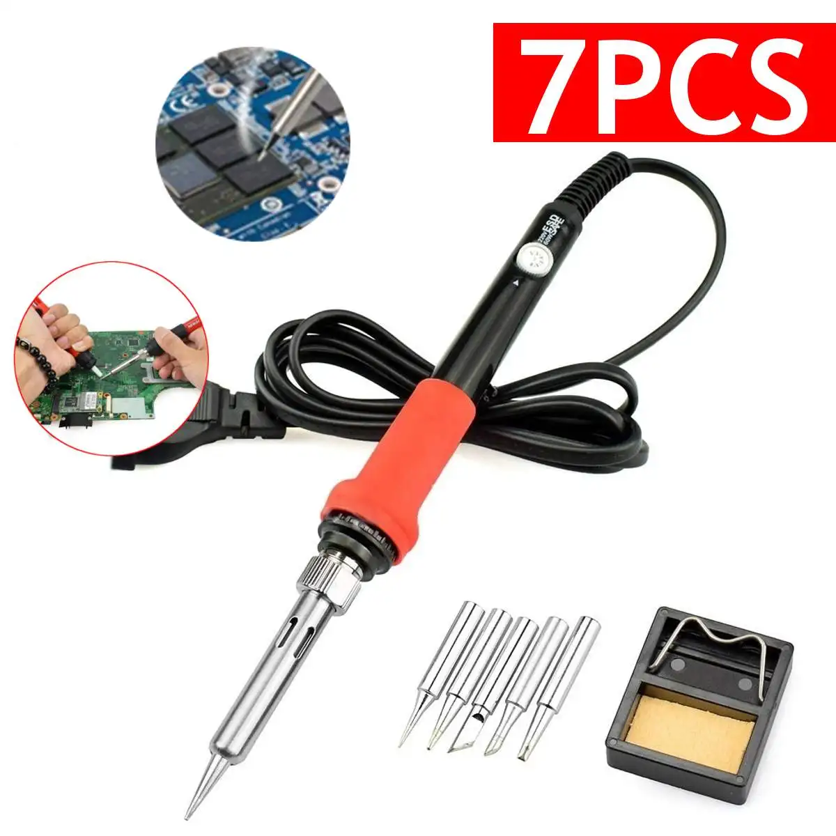 EU/US 60w DIY Adjustable Temperature Electric Soldering Iron Welding Kit Screwdriver Glue Gun Repair Carving Knife+ Storage Bag