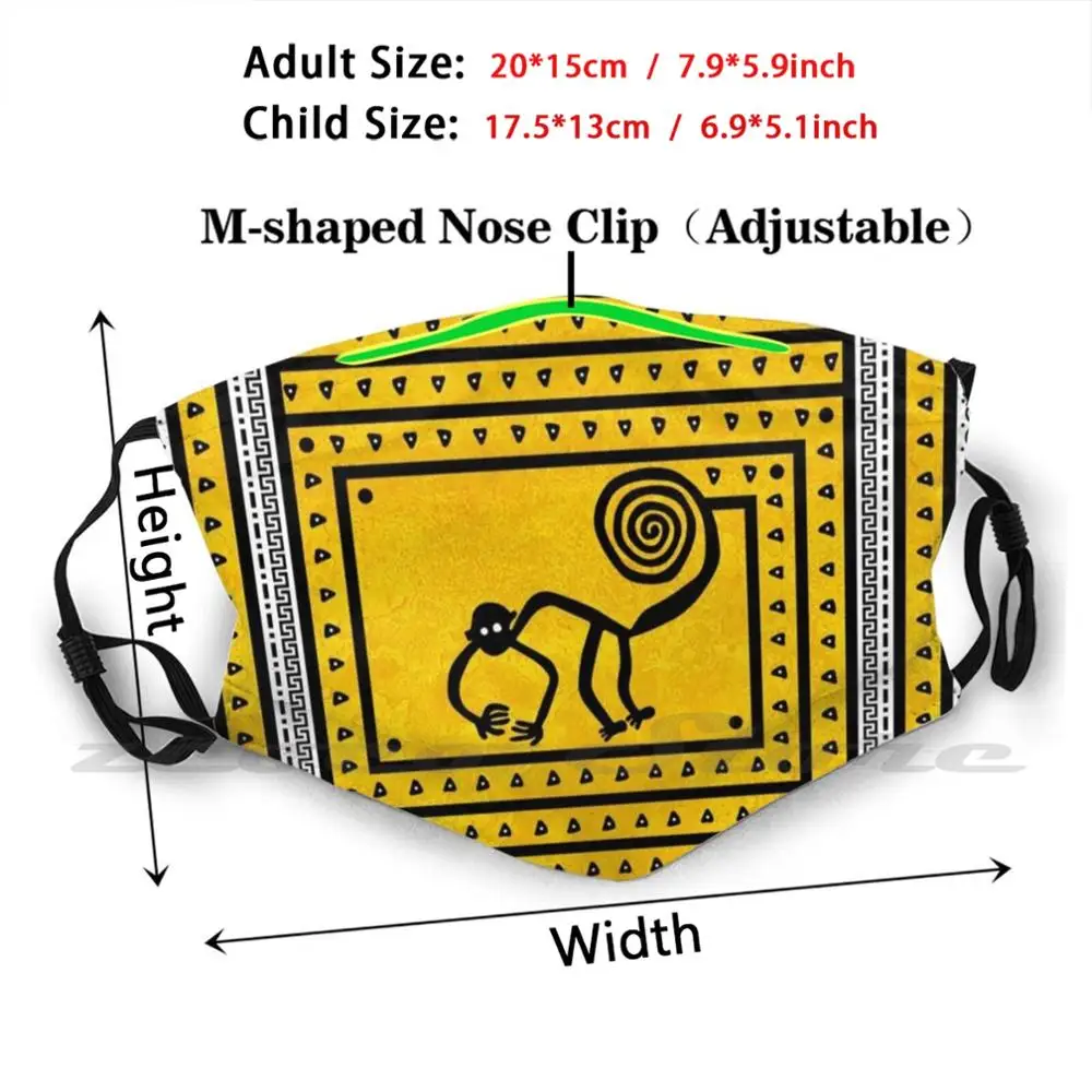 Nazca M5 Mask Adult Child Washable Pm2.5 Filter Logo Creativity Egyptian Egypt Peru Aztec Mayan Ancient Ancient