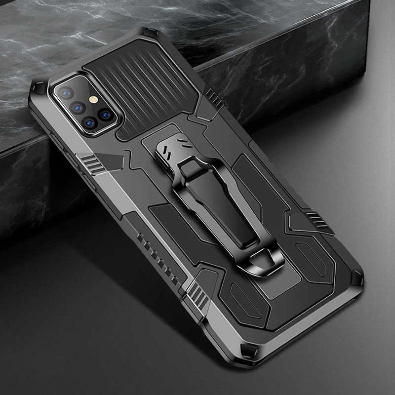 

For Samsung M31 Luxury Shockproof Case M51 M21 M31S M11 M10 M01S Armor Stand Holder Belt Clip Cover For Samsung Galaxy M51 M31S