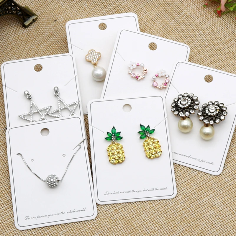 5x7cm Rectangle Shape Concise Style Popular Earrings Necklace Display Cards 100pcs/lot DIY Jewelry Packaging Paper Hang Tags