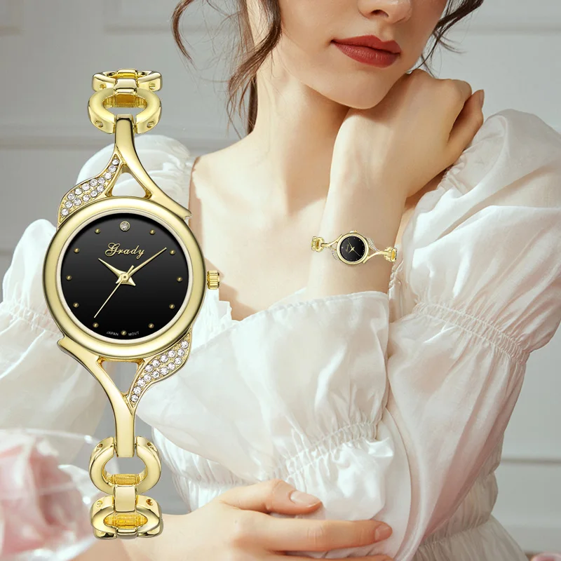 Luxury woman watch gold watch women free shipping  Gift for wife Fashion diamond quartz watches chain wristwatches for ladies