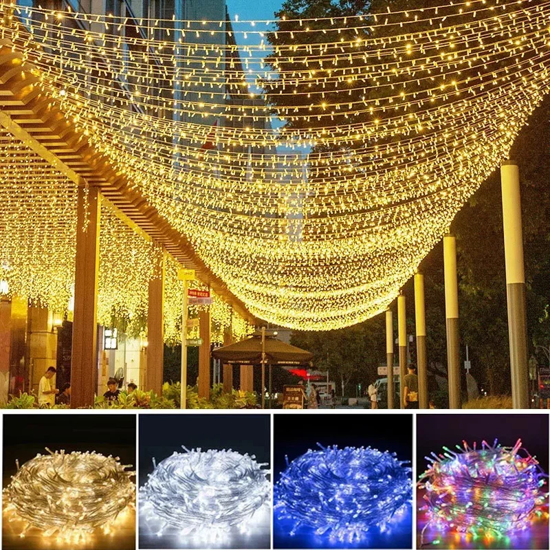 led fairy string light guirlanda impermeavel ferias natal natal casamento decoracao leve ao ar livre 50m 400 led 01