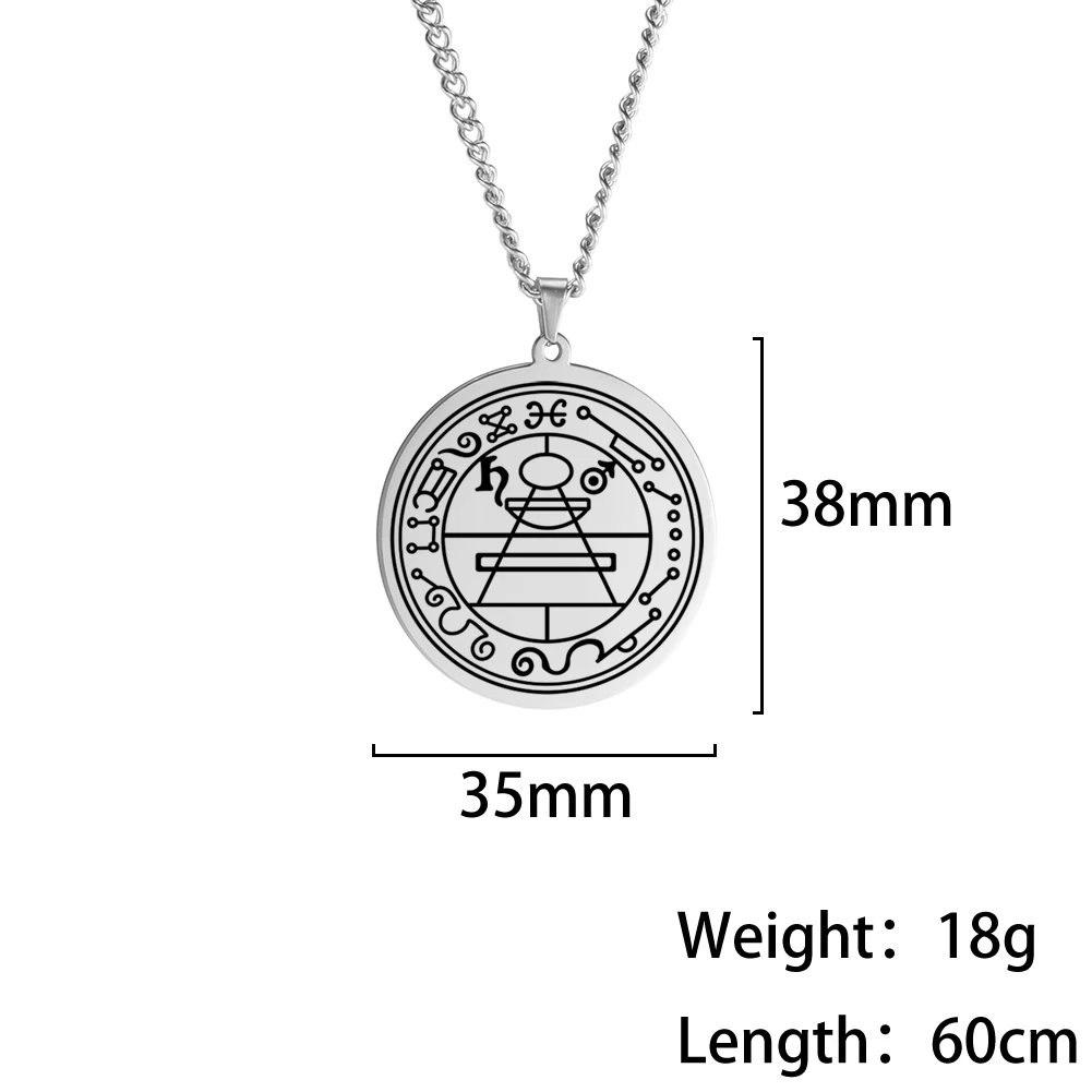 Dawapara Protection Secret Seal of Solomon Jewelry Wealth Fortune Amulet Pendant Necklace Talisman Stainless Steel Necklace