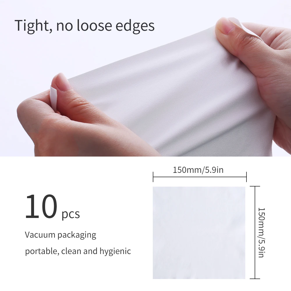 K&F Concept 10 Pcs Microfiber Cleaning Cloths Individually Vacuum Wrapped for Camera Lens Cell Phones LCD Screens and More