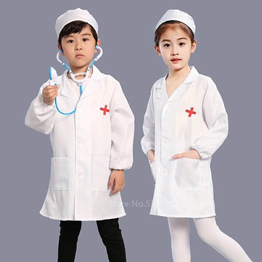 2022 Halloween doctor nurse Cosplay kids work wear Uniform Cotume Toys Set Children\'s Day Cross Clothing for Kids simulation