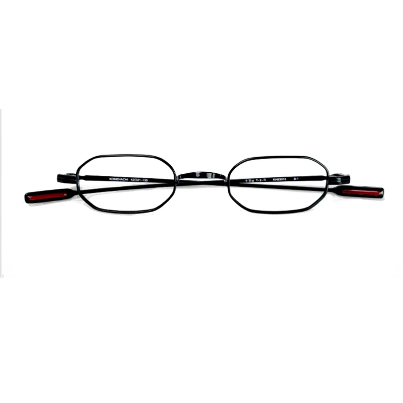 Very small vintage pure titanium irregular polygon oval glasses prescription anti-blue light reading glasses retro silver,black