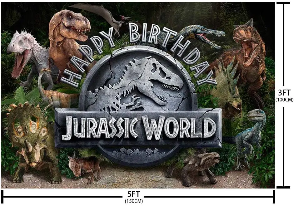 Jurassic World Dinosaur Birthday Party Decorations Backdrop for Boy Dinosaur Park Photography Background Banner Photo Studio