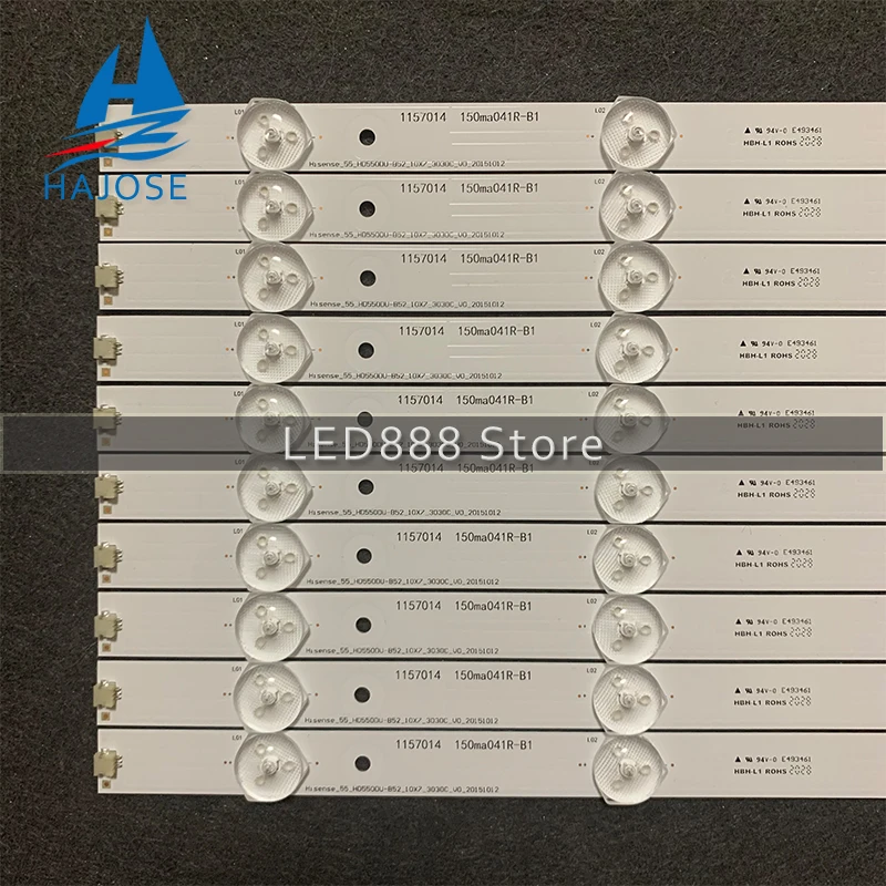 560mm 6V LED Tv Backlight Strip for Hi sense 55inch HD550DU-B52_10X7_3030C 10Pcs/Set Tv Bar 55K3300UW h55m3300 55k3300acima 55H0