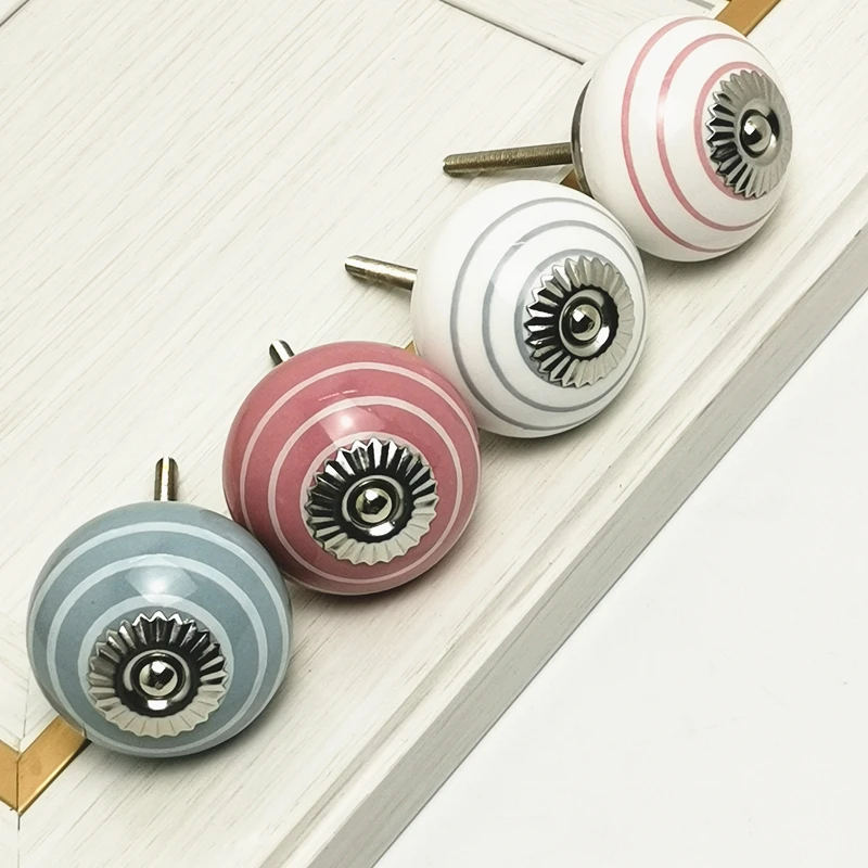 41mm Mix Color Multi Designed Ceramic Cupboard Cabinet Door Knobs Drawer Pulls Furniture Hardware Hand Painted Pulls