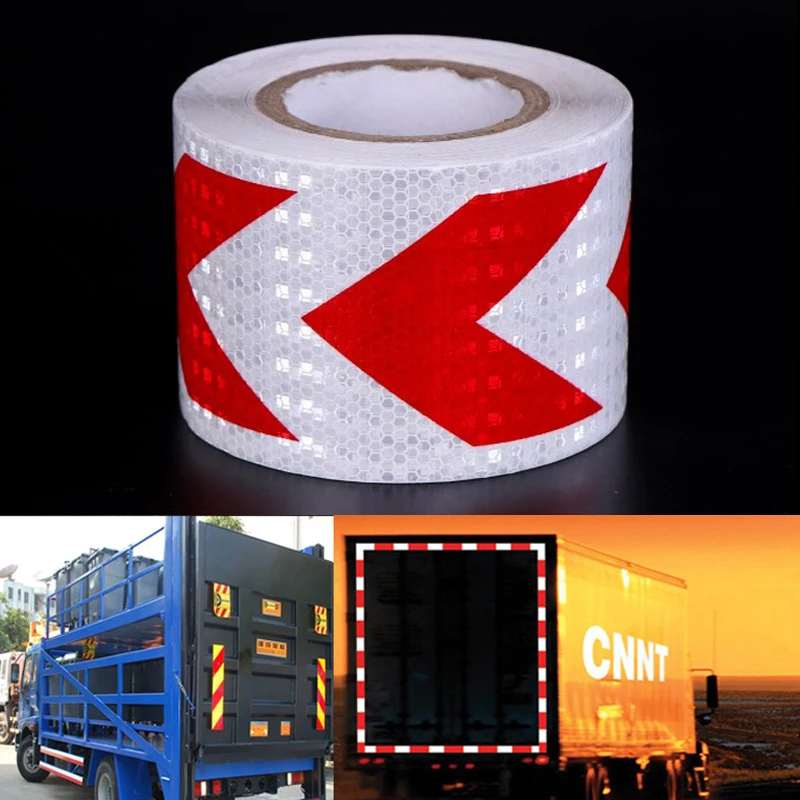 Car Reflective Strip Truck Trailer Reflective Tape Sticker Warning Strip Sign Night Driving Safety Red White Reflective Strips