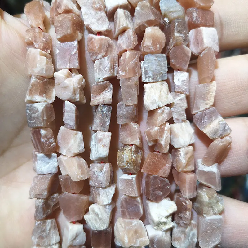 

Natural Rough Sunstone Stone Beads Loose Irregular Gravel Gemstone Spacer Beads For Jewelry Making DIY Bracelet 6-9MM