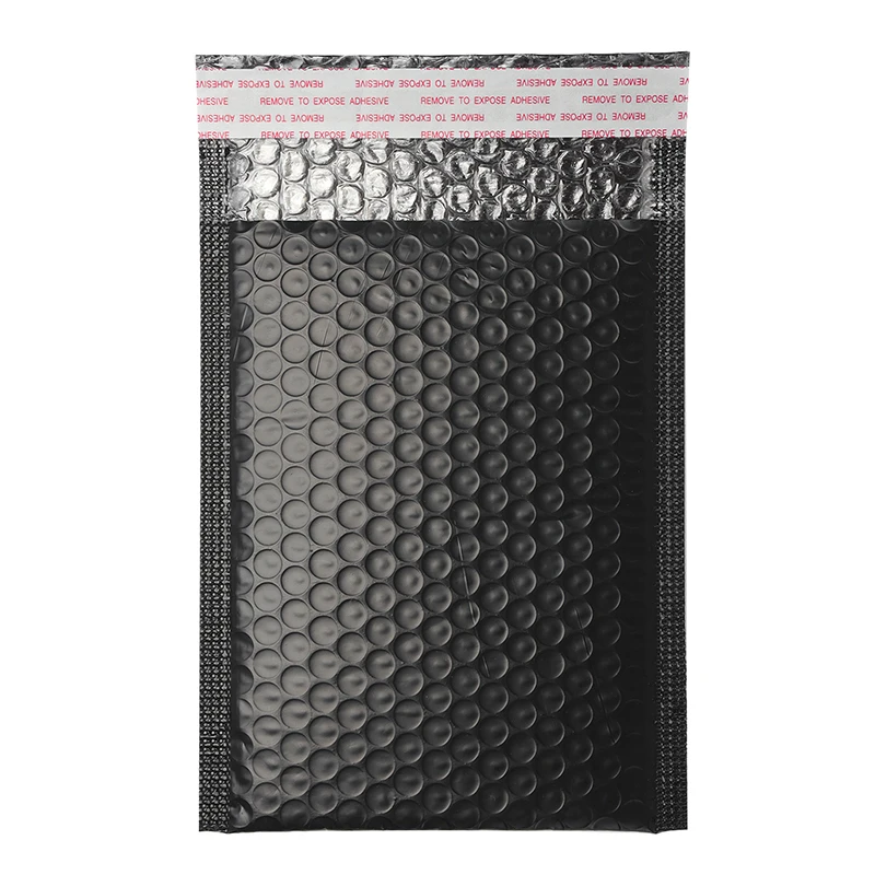 Mới 50 Cái/lốc Đen Xốp Bong Bóng Nhân Viên Đưa Thư Túi Tự Cói Nhân Viên Đưa Thư Đệm Bao Thư Đóng Gói Vận Chuyển Sách Bao Da Ốp Lưng Túi Có Bong Bóng