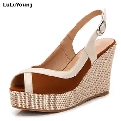 33-40 Summer High Heel Wedges Sandals Female Peep Toe Leisure Platform Sandals Women