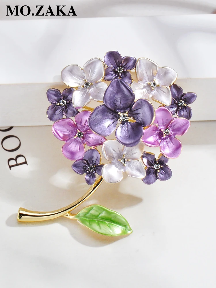 Enamel Lilac Flower Brooches Beauty Spring 4-color Clove Flower Party Office Brooch Pins Gifts