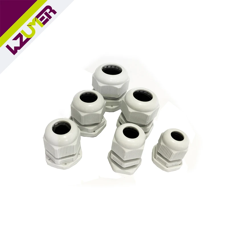 10 Pcs Plastic Nylon Waterproof Adjustable 2 - 12mm Cable Gland M8, M10, M12, M16, M18, M20, UL Certification