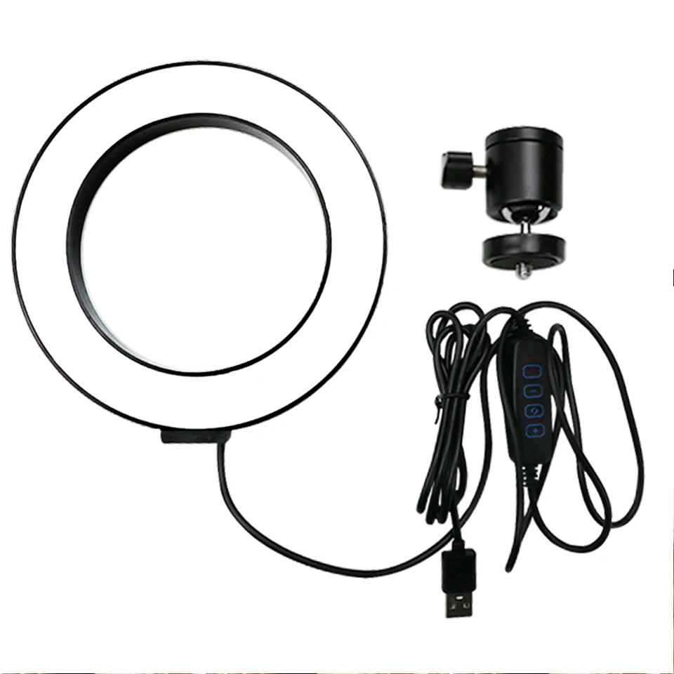 16cm 6 inch Ring Light USB Charge Selfie LED Lamp Dimmable Photography Ringlight For Live Photo Photography Studio Live Makeup