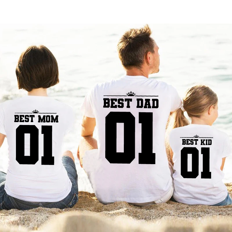 Custom Family Shirts Best Dad Mom Kids Boy Sport Shirt Name Number Shirt Birthday Party Girl Clothes Children Outfit Clothing 01