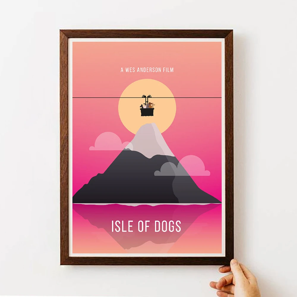 

Isle of Dogs inspired print minimalist movie poster print Canvas Painting Black White Wall Poster Prints For Living Room Modern