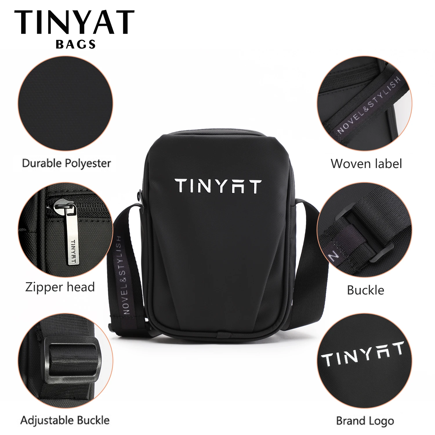 TINYAT-Mini bolso de hombro para hombre y mujer, bandolera pequeña de cuero para adolescentes, bolso para teléfono, bolso informal coreano, 5012