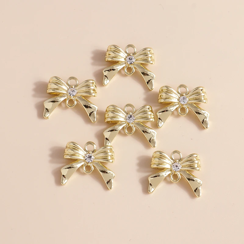 8pcs 15*17mm Cute Bowtie Bowknot Connectors Charms for Dangles Earrings DIY Pendants of Necklaces Bracelets Making Accessories