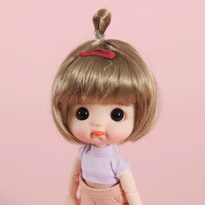 

New 1/8 Bjd SD Wig Short Cute Straight hair Wig High Temperature Wire BJD Wig For DD BJD Doll Wig doll accessories