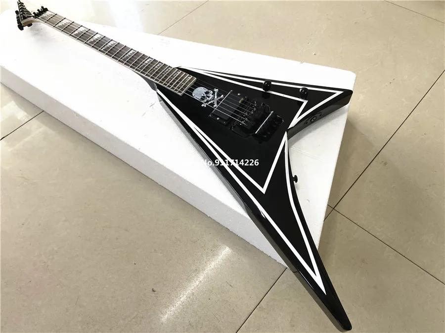 Free shipping for high quality custom version of Dovetail Fork Skull Signature electric guitar