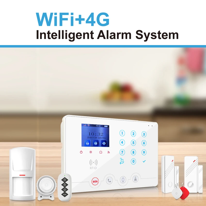 Imagem -06 - Wolf Guard W4q Wifi Mais 4g 3g Gsm Cor Display Sistema de Alarme Segurança em Casa Tuya Vida Inteligente App Controle Remoto Alexa Google