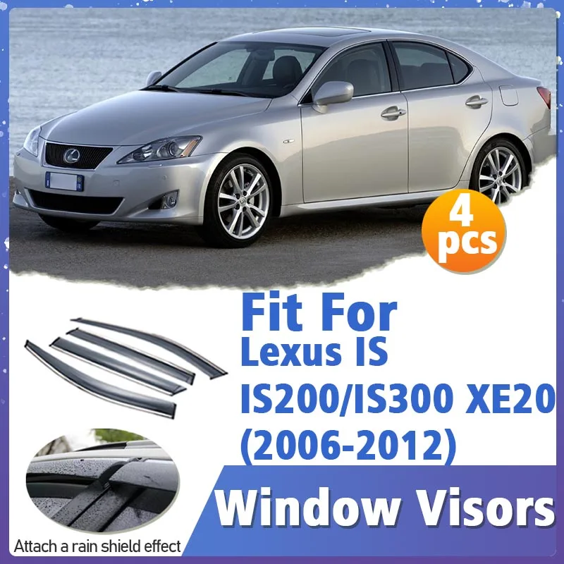 

Window Visor Guard for Lexus IS IS200 IS300 2006-2012 Vent Cover Trim Awnings Shelters Protection Sun Rain Deflector Accessories