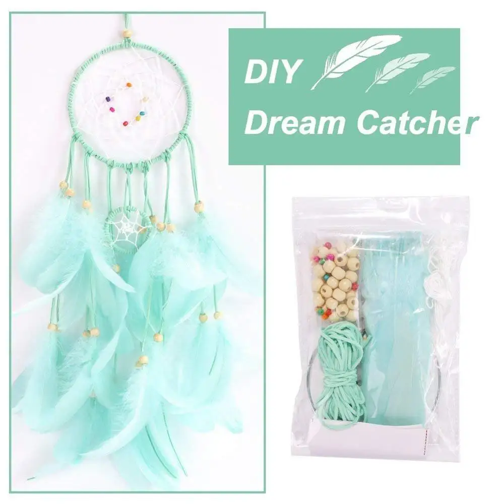 

Dream Catchers Kit for Kids Handmade Wall Decoration Catchers for Nursery Baby Room Kids Gift Bedroom Wall Decor With 2M Lights