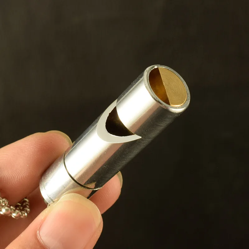 Outdoor Mini Petroleum Lighter Whistle Waterproof Grinding Wheel Kerosene Lighter Keychain Refillable Gasoline Lighter