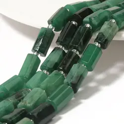 AAA Natural Faceted Green Emerald Cylinder Shape Loose Spacer Beads for Jewelry Making DIY Bracelet Necklace Charms Accessories