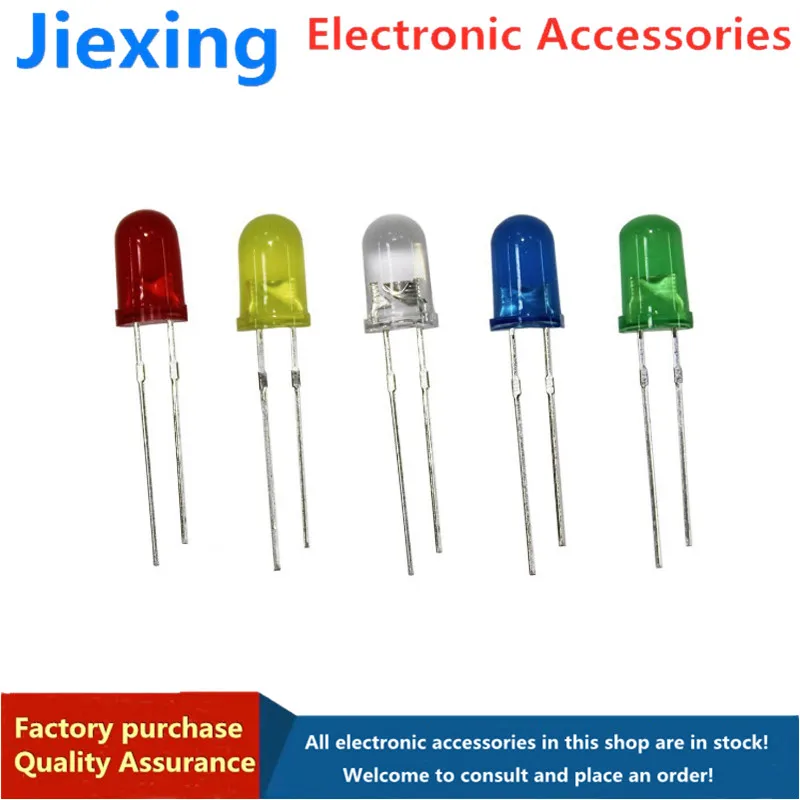 5 Colors*20PCS=100PCS / 1Color=100pcs F3 3mm LED Diode Light Assorted Kit Green Blue White Yellow Red COMPONENT DIY kit