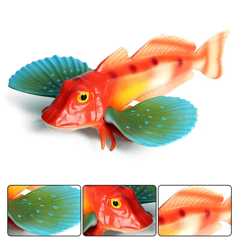 Oenux Meer Leben Tiere Modell Action-figuren Ozean Fisch Segelfisch Bass Zacker Lachs Aquarium Figuren PVC Pädagogisches Kinder Spielzeug – Detail 3