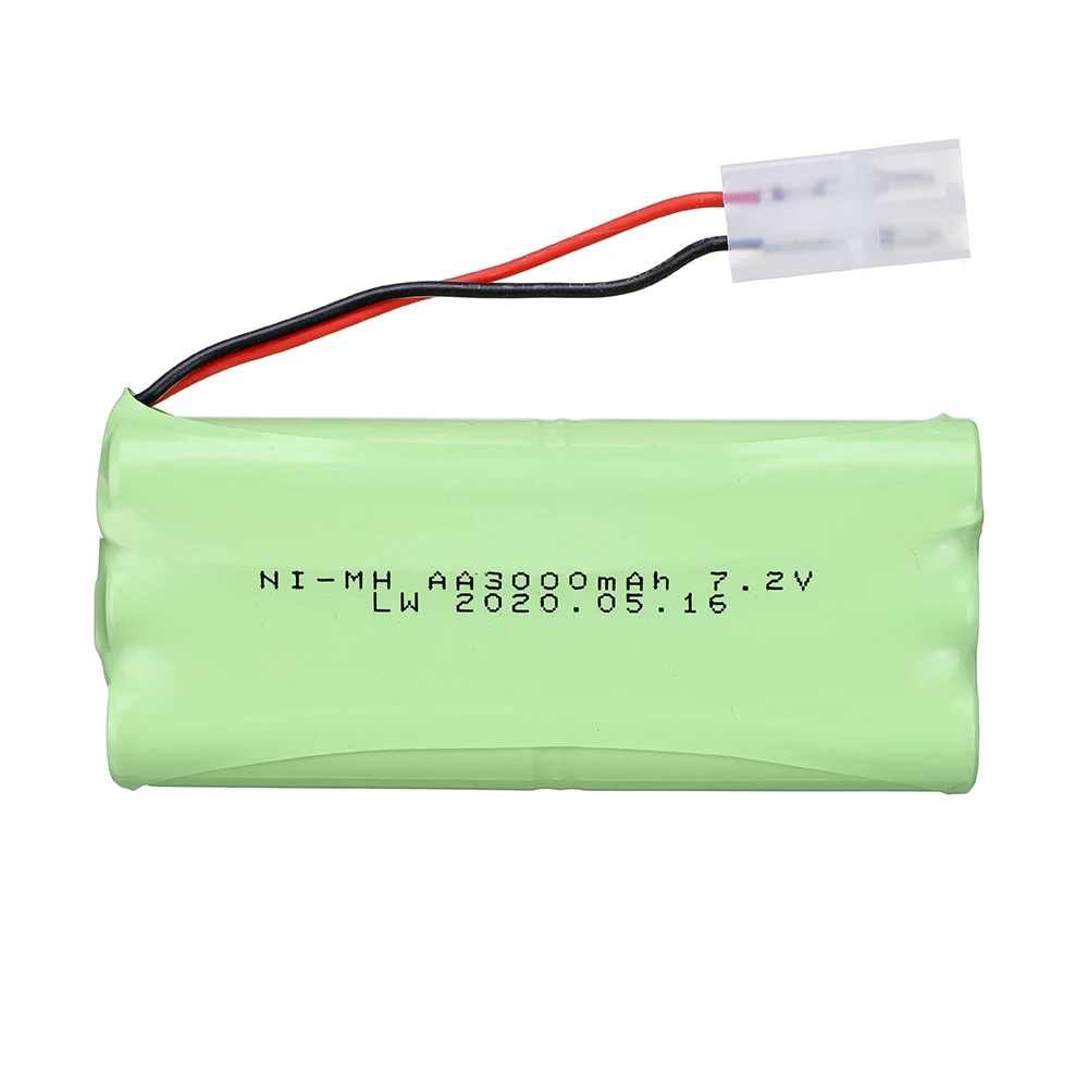 Bateria 7.2v do samochodów RC zbiorniki robotów łodzie pistoletowe bateria do zabawek akcesoria 7.2v 3000mAh AA akumulator NiMH + ładowarka 7.2v