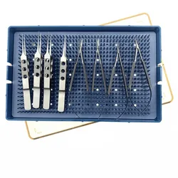 8pcs/set ophthalmic micro instruments stainless steel Scissors, Needle Holder, tweezers Double eyelid tools