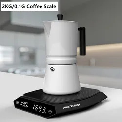 2kg 0.1g Coffee Scale with Timer Balance USB-Power Kitchen Scale Smart Electronic High Precision Espresso Scale