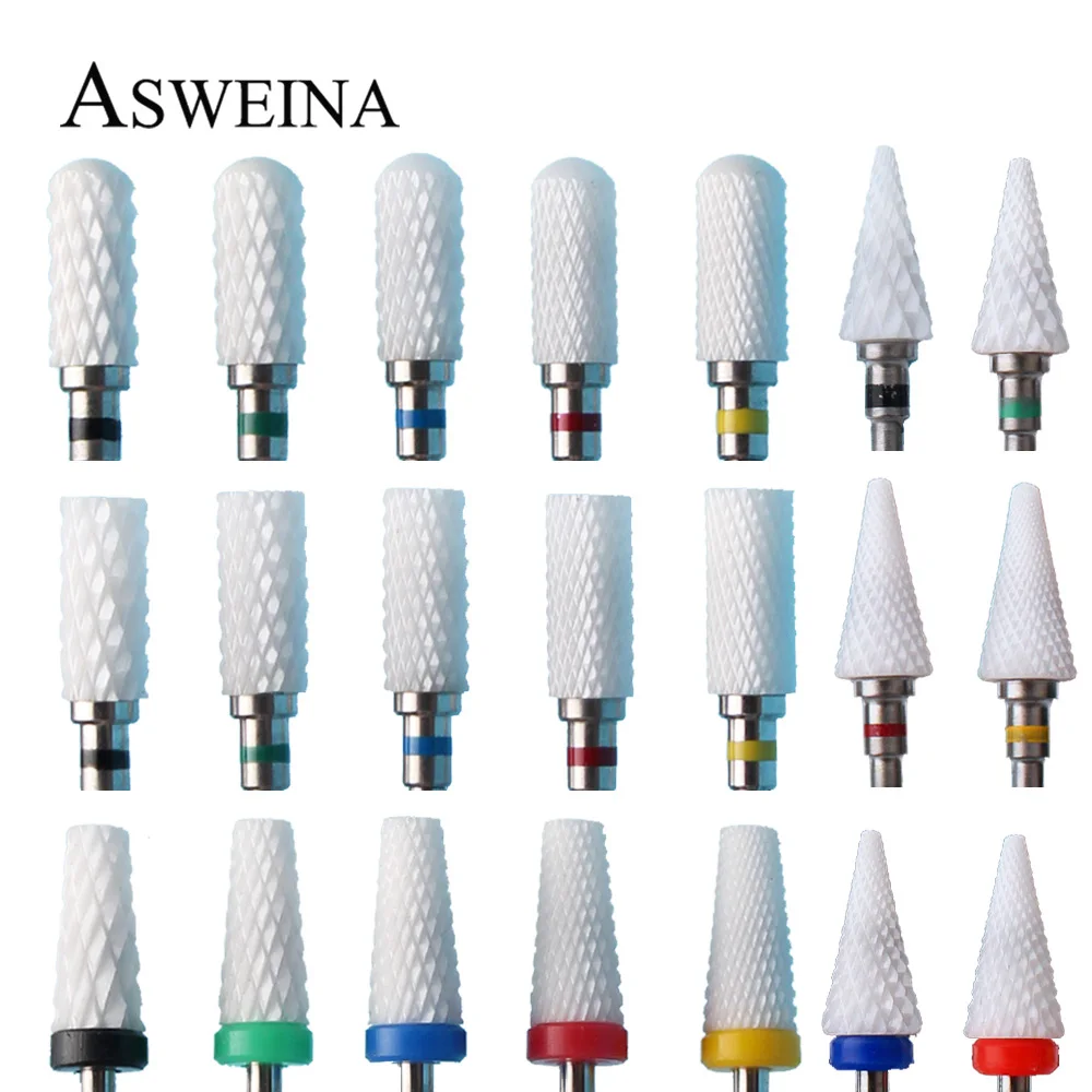 Milling Cutters for Manicure Nail Drill Bits Ceramic Flame Cutter Electric Pedicure Cuticle Removal Cutter Accessories Bits