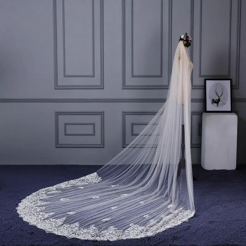 Braut Schleier Elegante Hochzeit Schleier 3 Meter Weiß Farbe Braut Zubehör