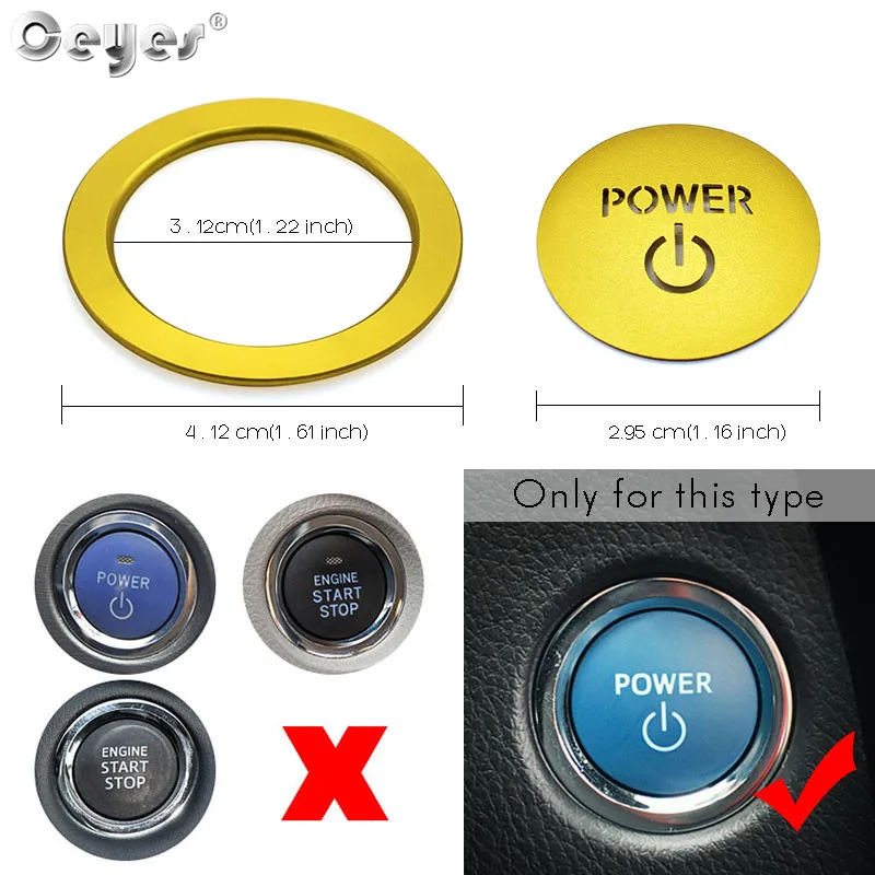 Ceyes Car Engine Start Stop Ignition Switch Button Ring Styling Accessories Sticker Case For Toyota Camry Corolla Prius Vellfire