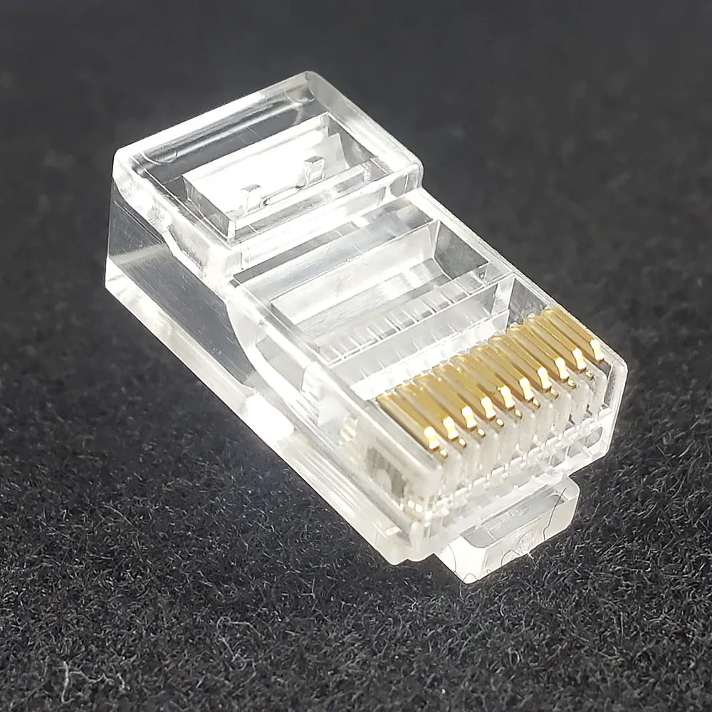 10pcs 10P10C RJ45 RJ48 RJ50 Cat5E UTP Ethernet Connector Network Modular Crystal Plug 10-Pin Network Cable Connector