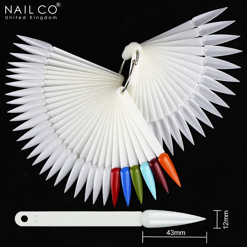 NAILCO 50pcs/Set Color Chart Palette False Nail Varnish Color Showing UV Gel Polish Chart Tool Nails Tips Showing Card Shelf