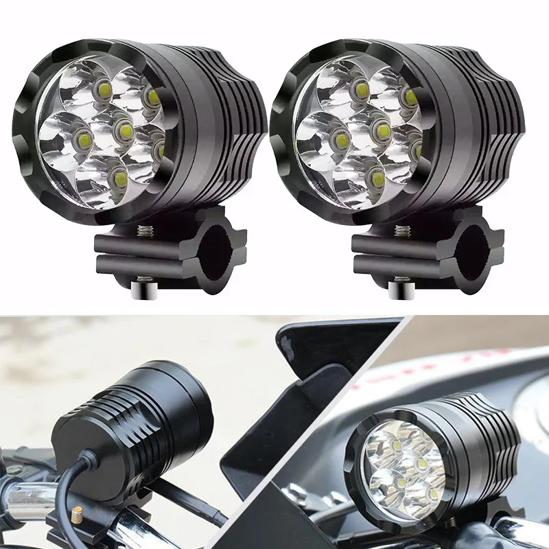 

Motorcycle Driving Light LED Axiliary Fog Light 6 LED 40W White Work Light High Beam Low Beam Flash Three Modes Fog Light