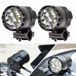 Motorcycle Driving Light LED Axiliary Fog Light 6 LED 40W White Work Light High Beam Low Beam Flash Three Modes Fog Light