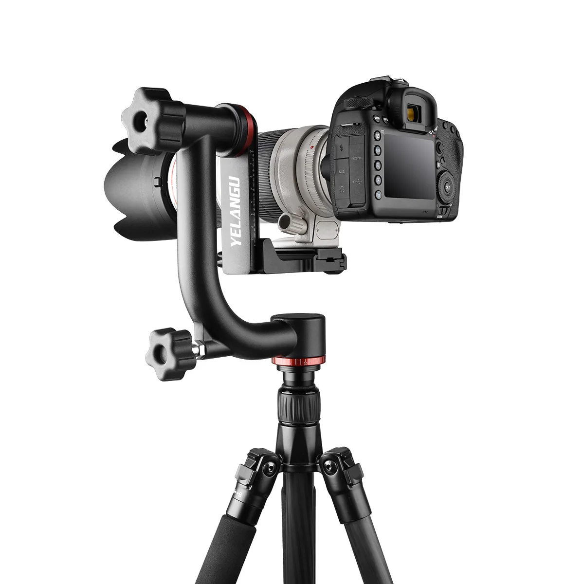 360 Degree Panoramic Gimbal Head Aluminum / Carbon Fiber Heavy Duty Head for DSLR Telephoto Lens Camera Tripod Bird Photography