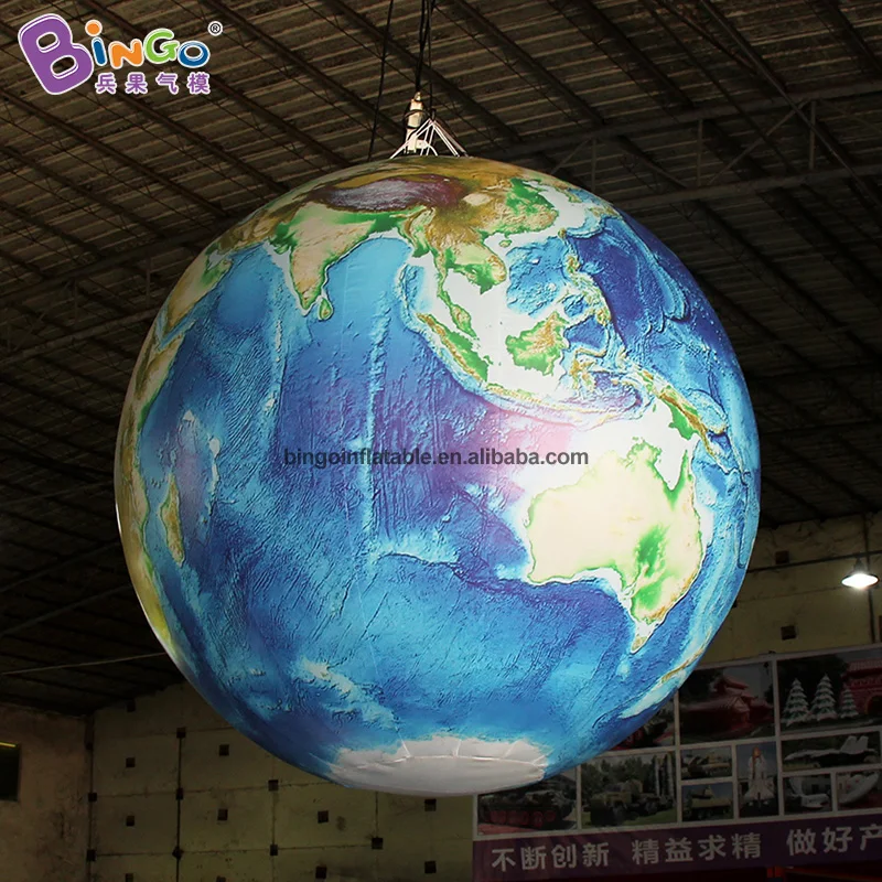 

New Popular 2 Diameter Planets Theme Inflatable Earth For Education Or Planetarium Decoration / LED Inflatable Earth Model Toys
