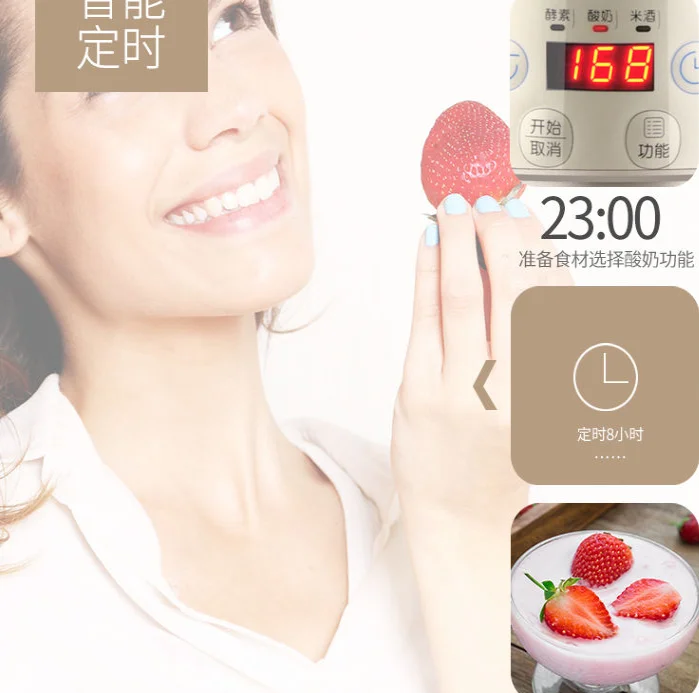 Maszyna do fermentacji chinaHousehold sunshinelife 2L diy maszyna do jogurtu automat do domowego wino ryżowe enzymatycznego 110-230-240V złota żywność