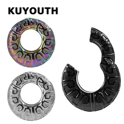 KUYOUTH 유행 스테인레스 스틸 만리장성 패턴 자석 귀 무게 확장기 바디 피어싱 보석 귀걸이 들것 2 개