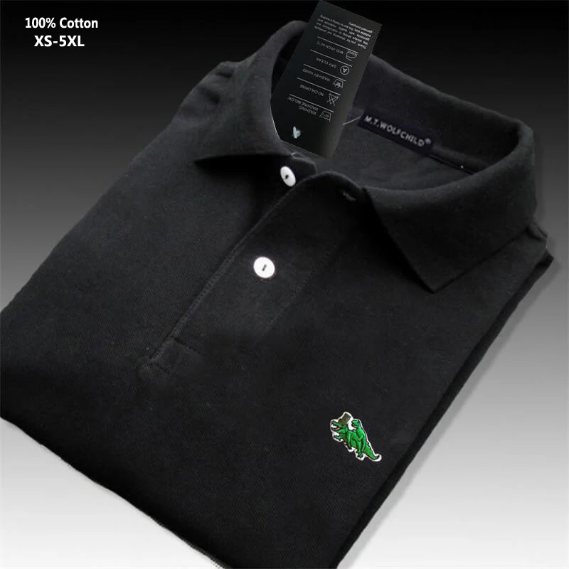 Mens Polo Shirt 100% Cotton High Quality Summer Clothing Shirts Short Sleeve Casual Polos Hommes Fashion Embroidery Male Tops